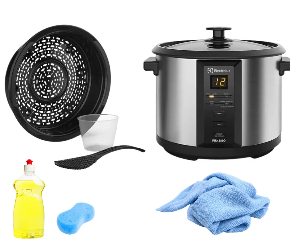 Panela Elétrica Electrolux e produtos de limpeza