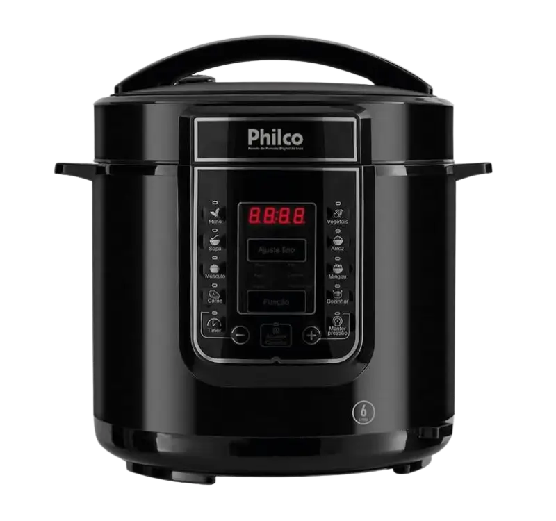 Panela de pressão, Digital inox Ppp01p, 6L, Preto, 110v, Philco